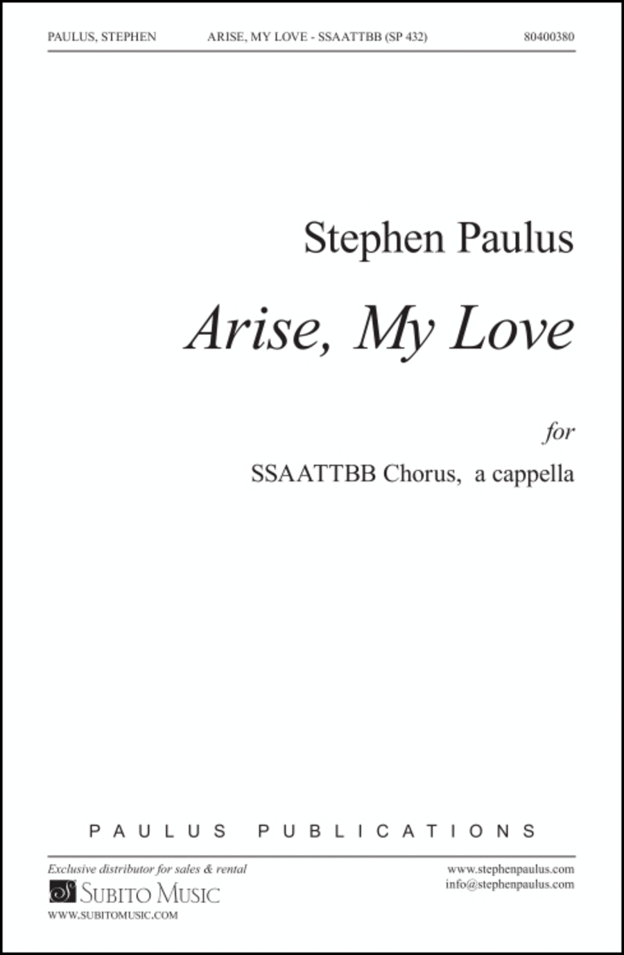 Arise, My Love SSAATTBB scores gallery preview page 1