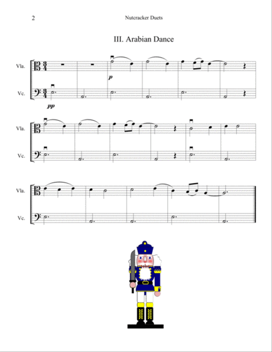 Nutcracker Duets for Viola and Cello String Duet scores gallery preview page 3