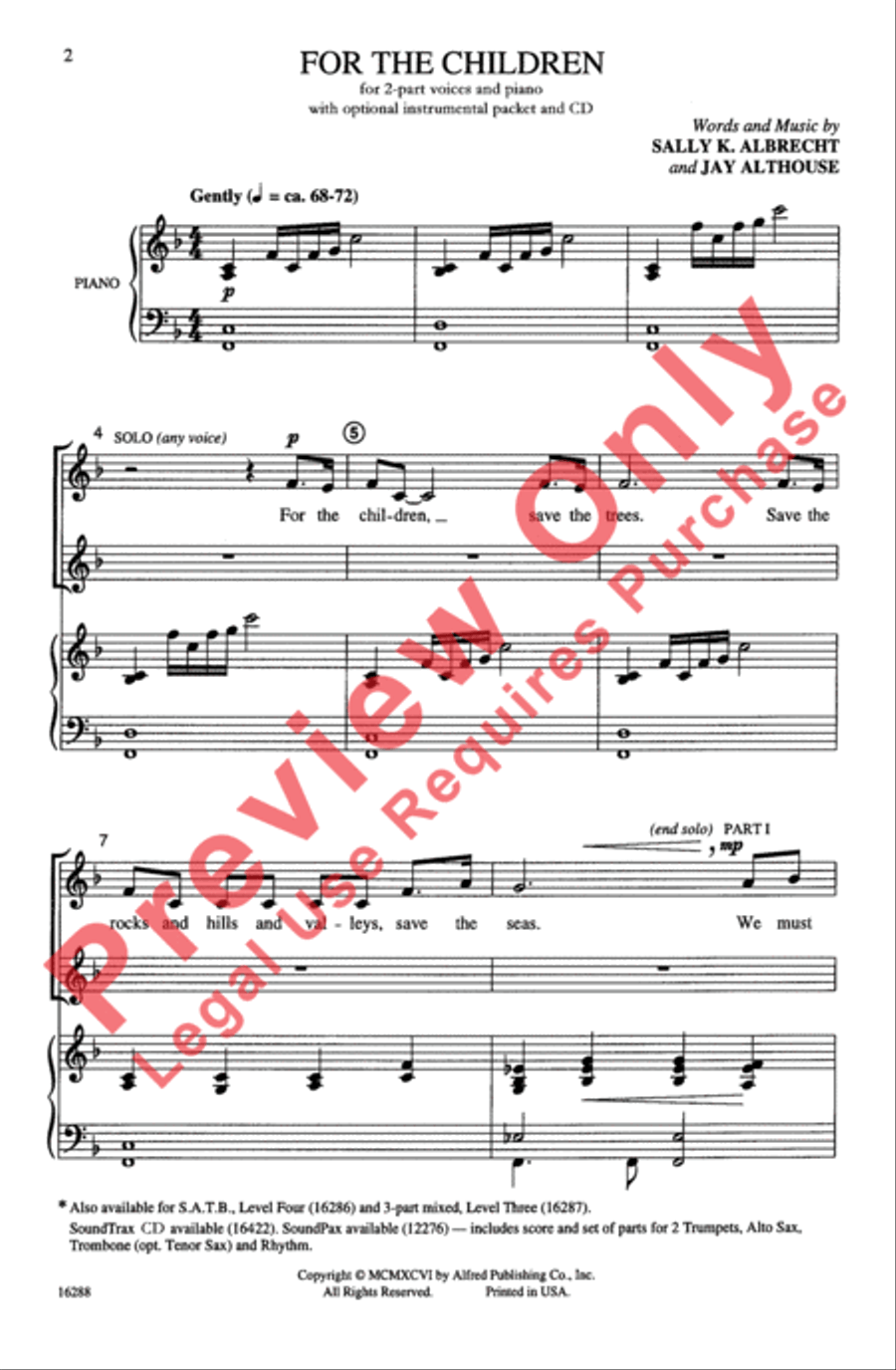 For the Children For the Children 2-Part scores gallery preview page 2