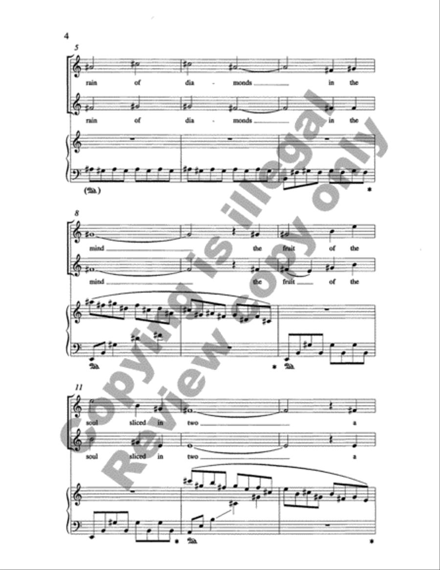 Songs for Women's Voices: 4. Love Is a Rain of Diamonds (Choral Score)