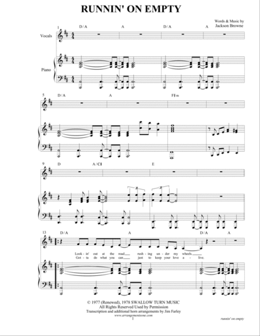 Running On Empty Voice scores gallery preview page 3