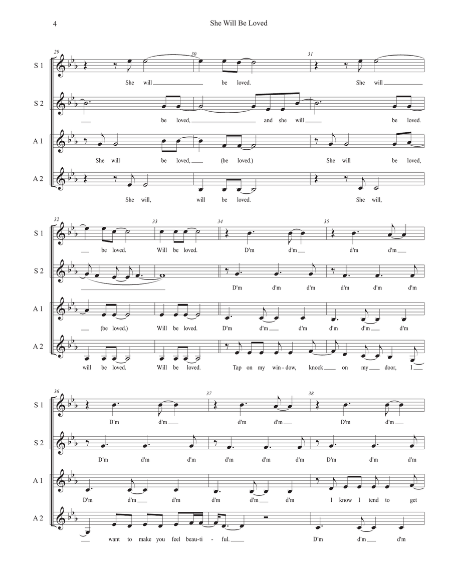 She Will Be Loved She Will Be Loved SSAA scores gallery preview page 4