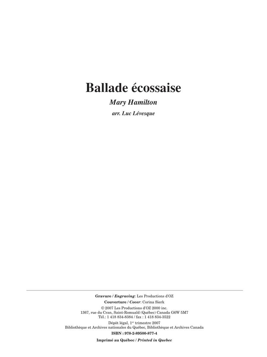 Musique facile pour 4 guitares - Écosse (Ballade)