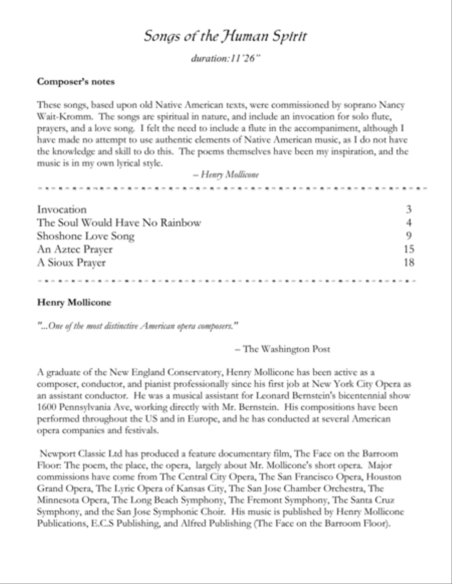 Songs of the Human Spirit (Score) Small Ensemble scores gallery preview page 2