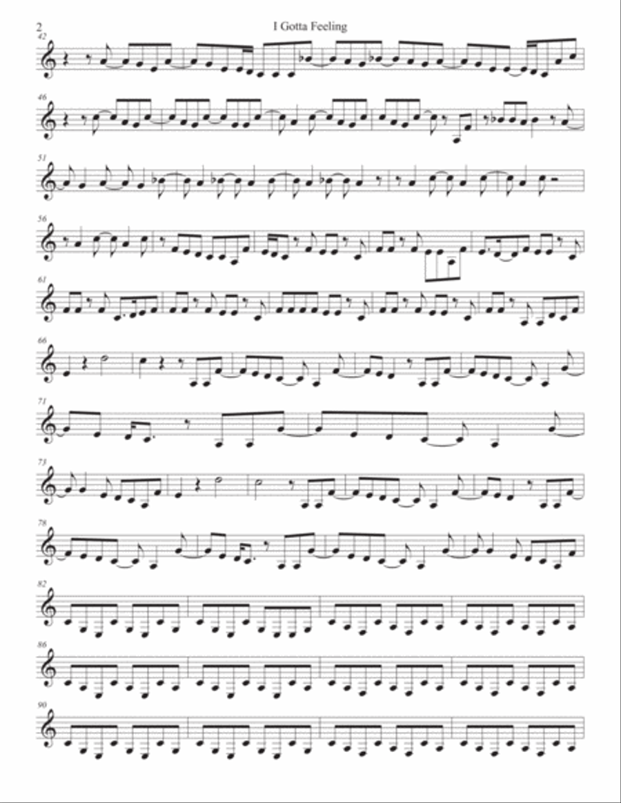 I Gotta Feeling Horn Solo scores gallery preview page 2
