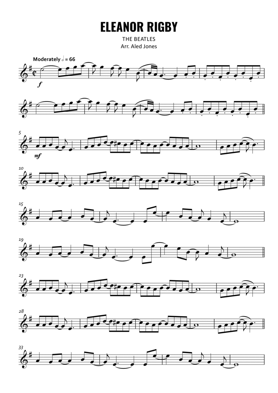 Eleanor Rigby Eleanor Rigby String Quartet scores gallery preview page 1