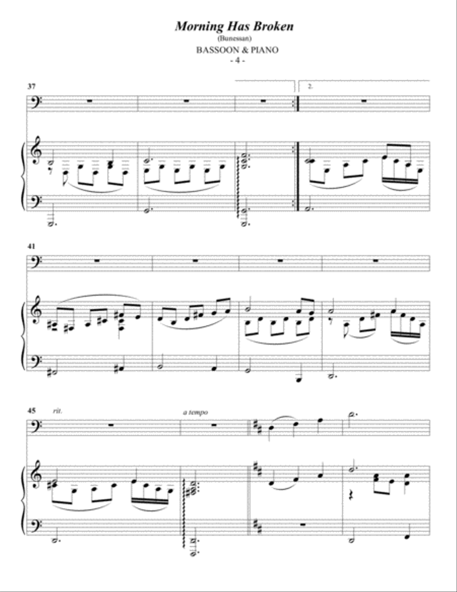 Morning Has Broken Bassoon scores gallery preview page 4