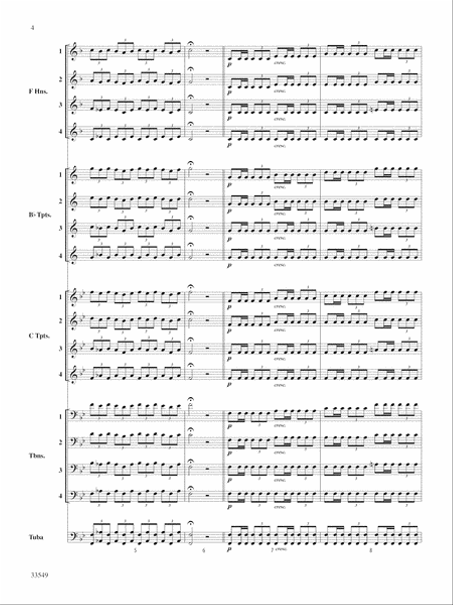 Woodbury Fanfare: Score Brass Quartet scores gallery preview page 4