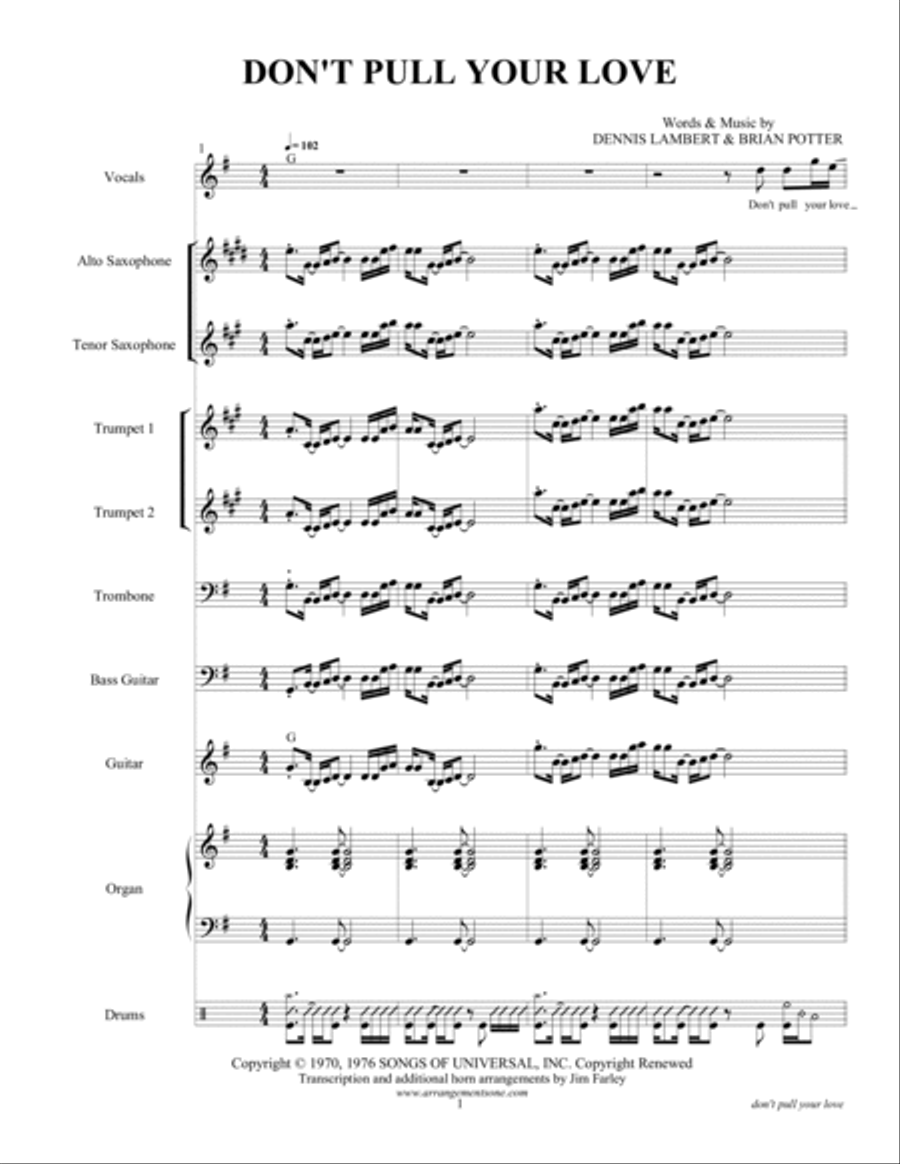 Don't Pull Your Love Large Ensemble scores gallery preview page 4