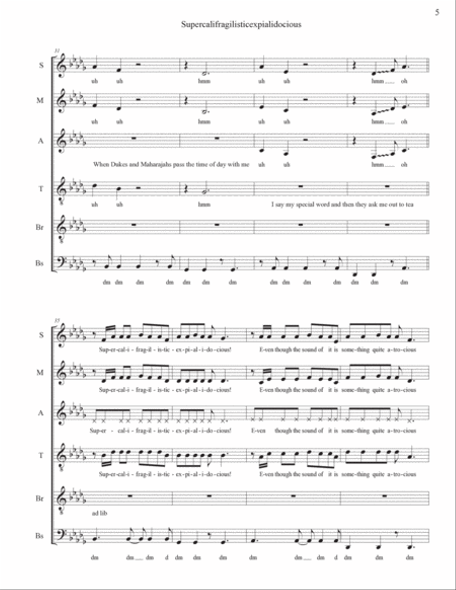 Supercalifragilisticexpialidocious Divisi scores gallery preview page 5