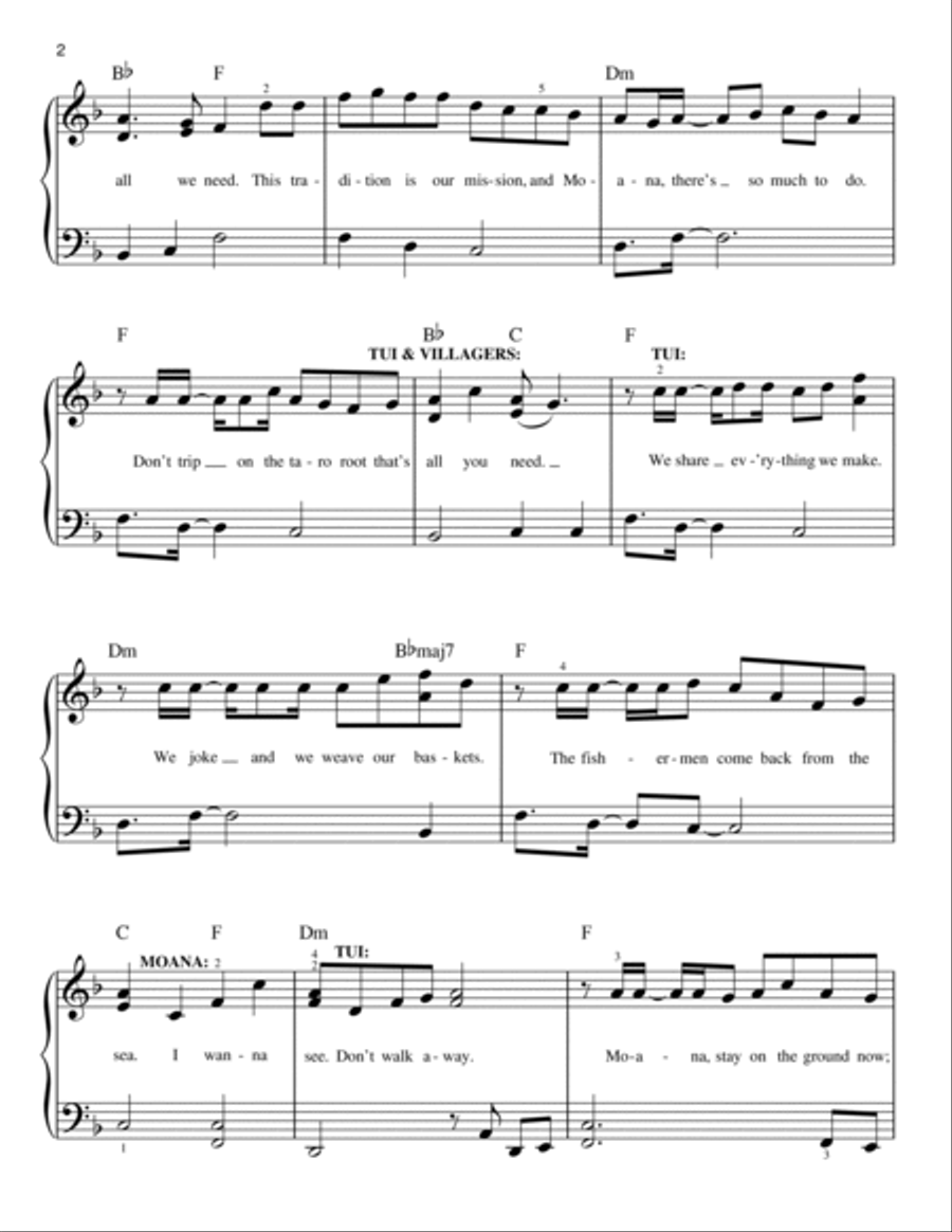 Where You Are (from Moana) Easy Piano scores gallery preview page 2