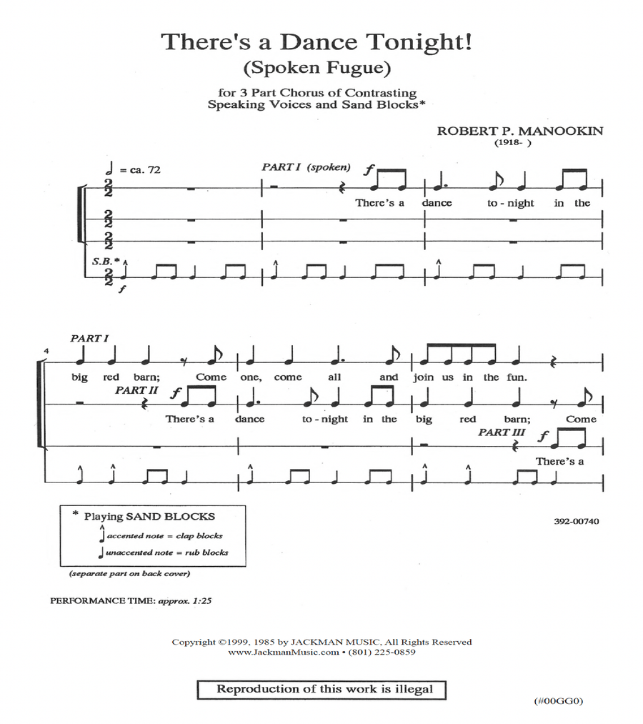 There's a Dance Tonight - Spoken Fugue Choir scores gallery preview page 2