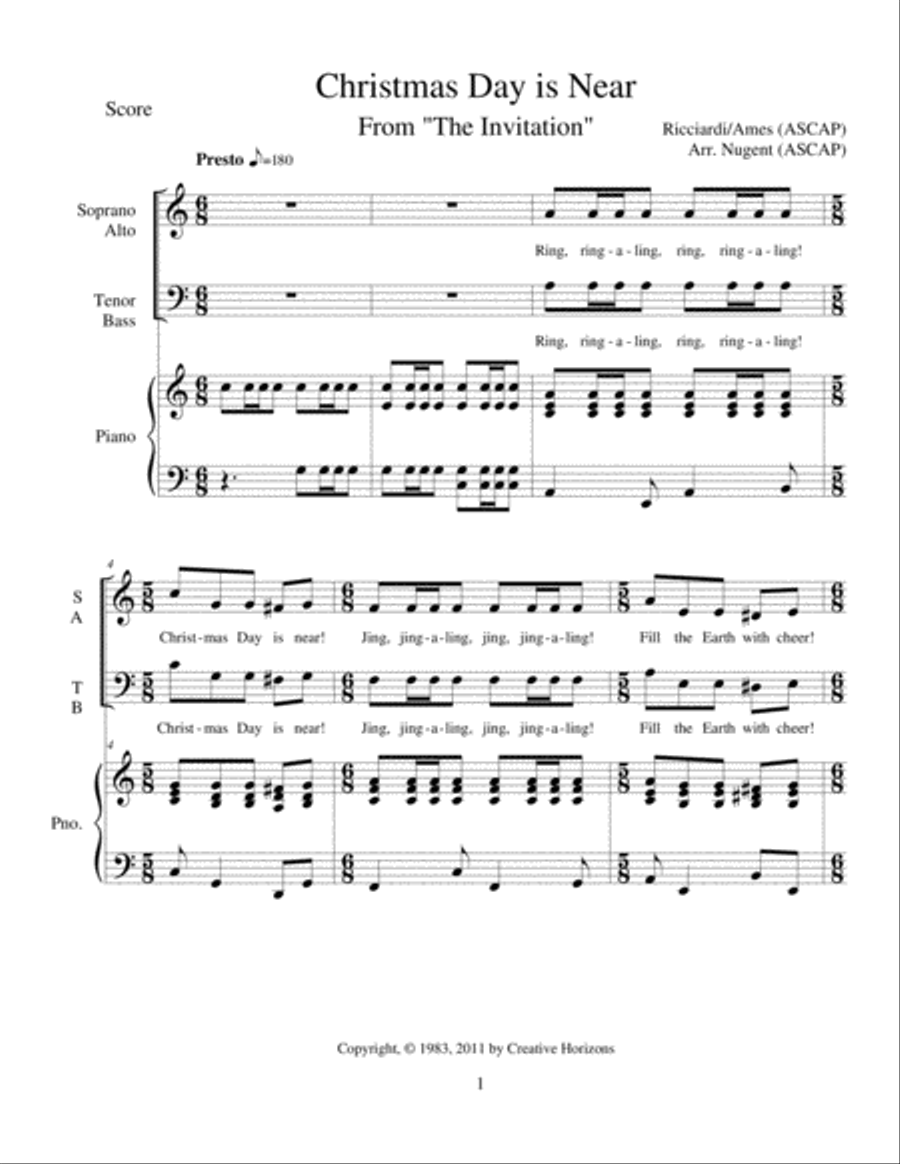 THE INVITATION (A CHRISTMAS MUSICAL --VOCAL SELECTIONS Piano Solo scores gallery preview page 2