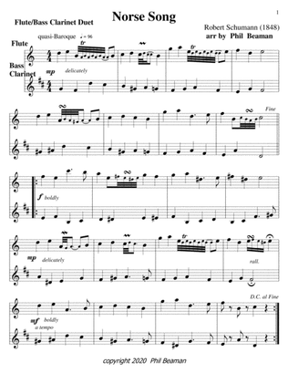 Norse Song-Schumann-Flute-Bass Clarinet duet