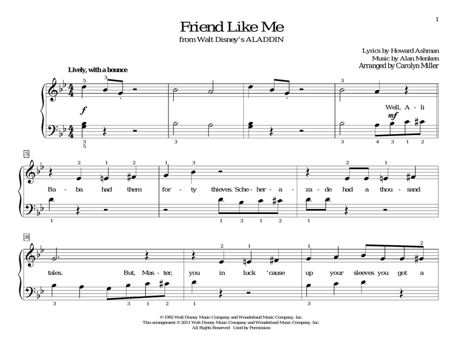Friend Like Me (from Aladdin) (arr. Carolyn Miller)