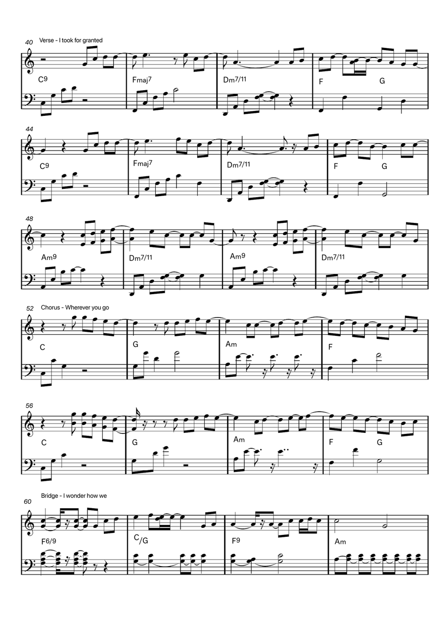 Right Here Waiting Piano Solo scores gallery preview page 3