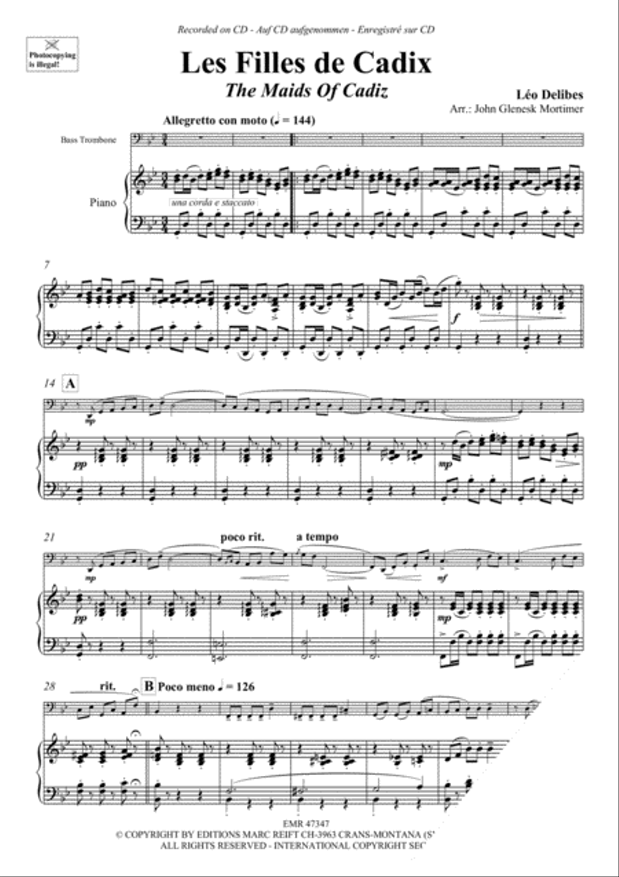 Les Filles de Cadix Les Filles de Cadix Bass Trombone scores gallery preview page 3