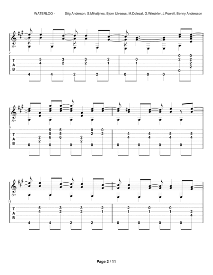 Waterloo Waterloo Electric Guitar scores gallery preview page 2
