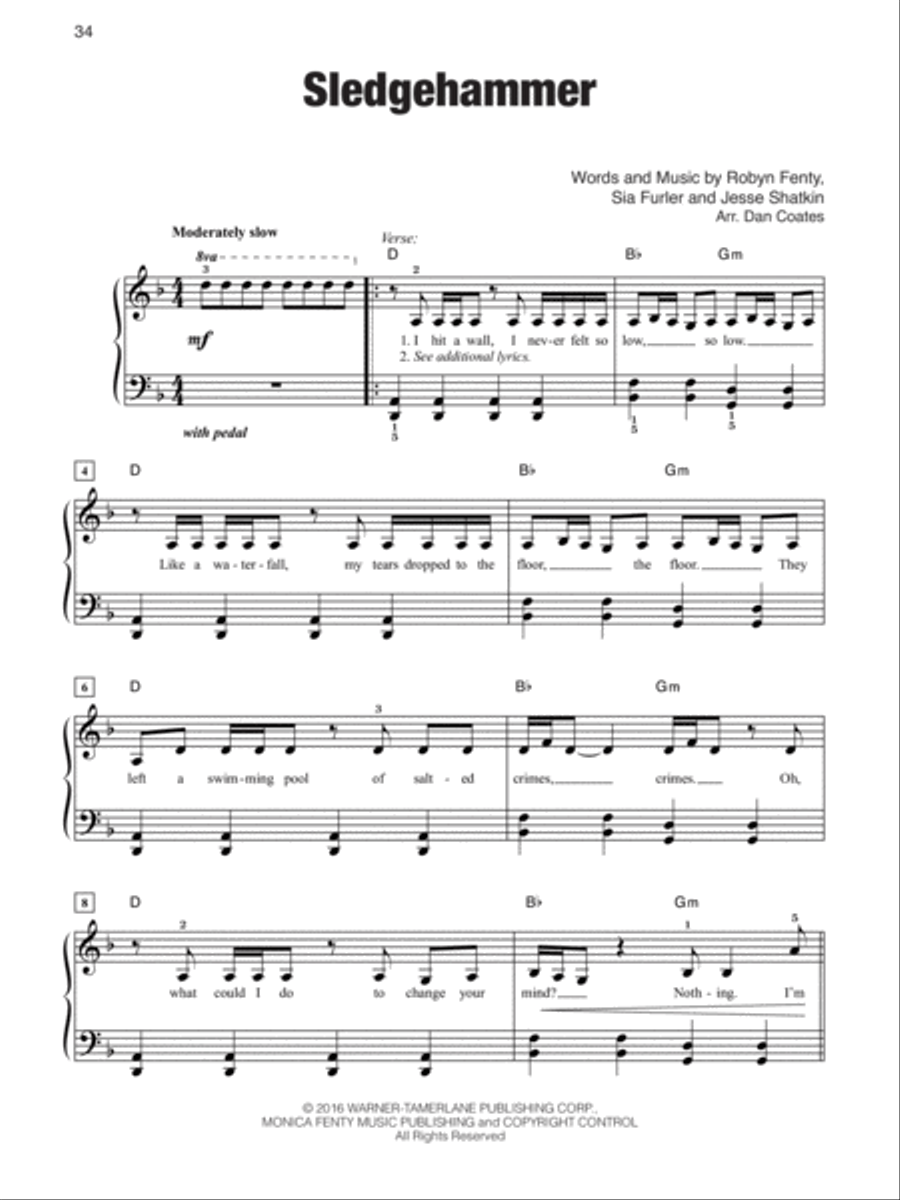 Megahits of 2016 Megahits of 2016 Easy Piano scores gallery preview page 3