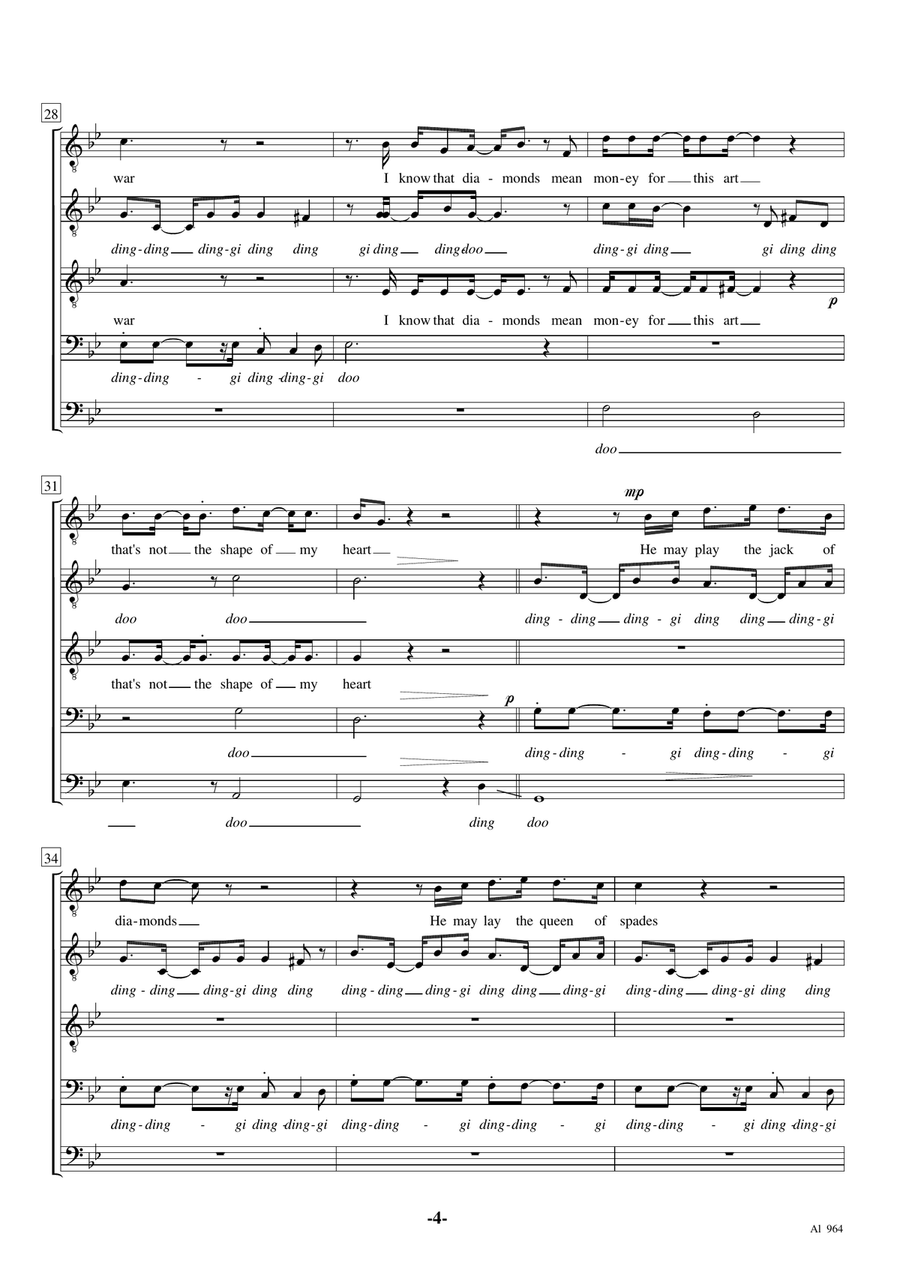 Shape Of My Heart TTBB scores gallery preview page 4