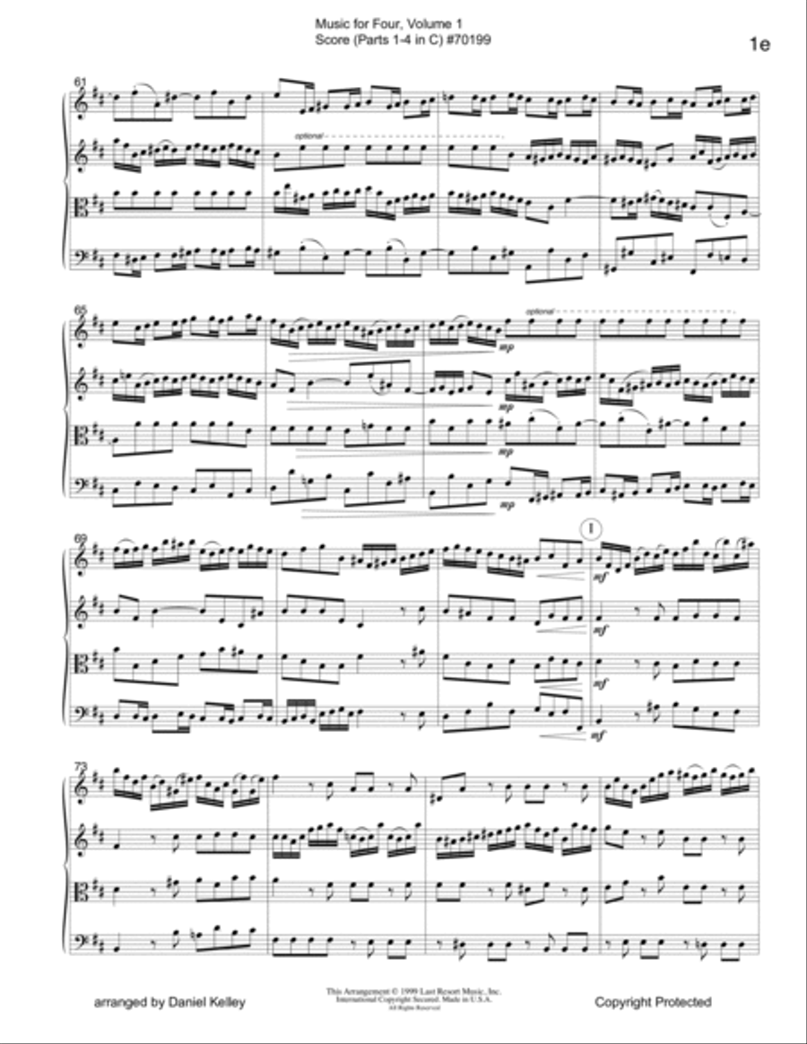 Music for Four, Volume 1 Score Large Ensemble scores gallery preview page 5
