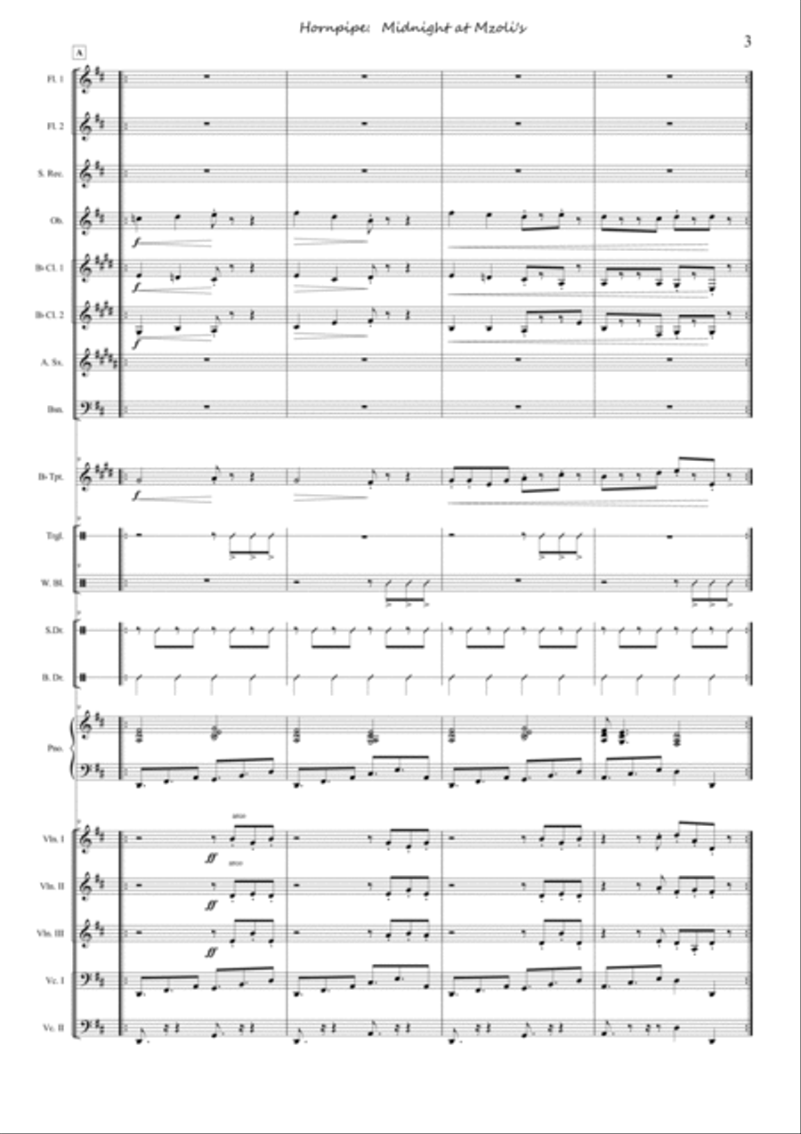 Suite, Sweet Cape Town - 7 Hornpipe Midnight at Mzoli's Concert Band scores gallery preview page 3