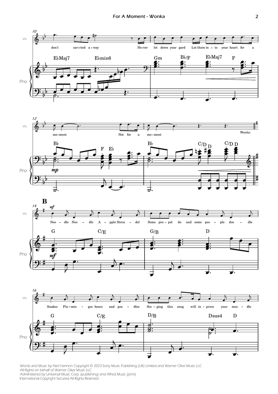 For A Moment Piano, Vocal scores gallery preview page 2