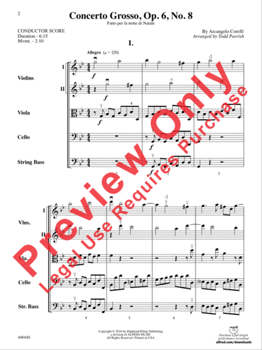 Concerto Grosso, Opus 6, No. 8 String Orchestra scores gallery preview page 23