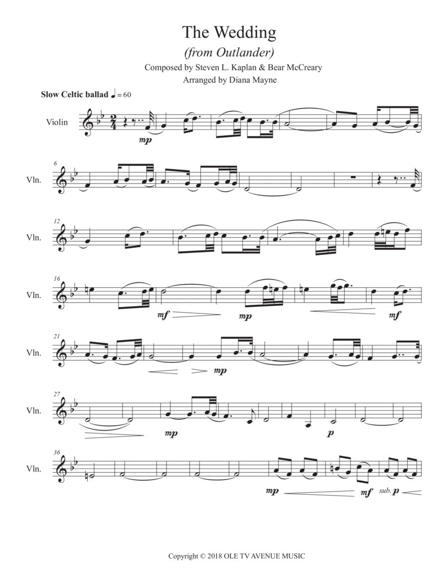 The Wedding Violin Solo scores gallery preview page 1