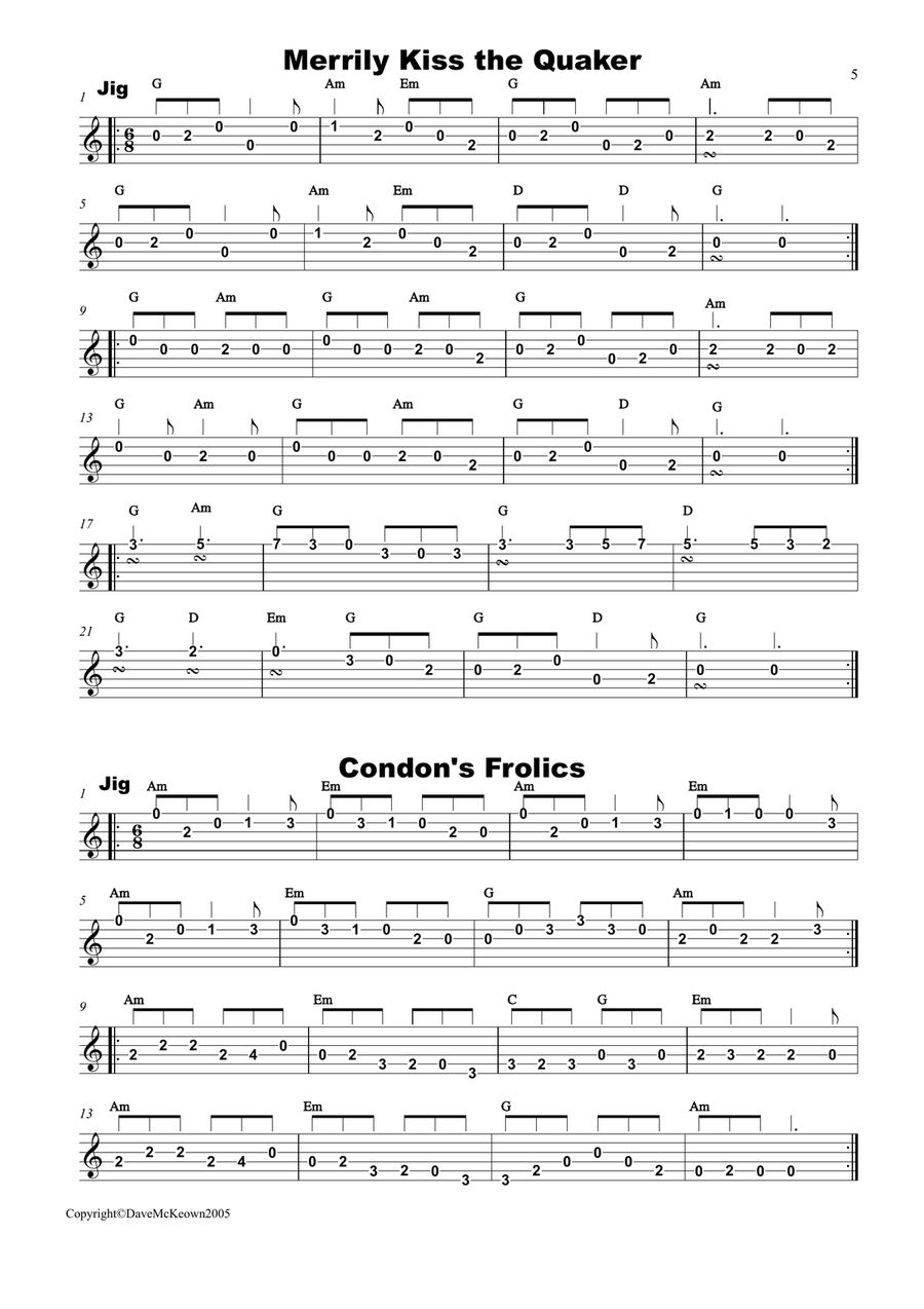 Irish Dance Music Vol.1 for Guitar Tab, EADGBE; 40 Jigs, Reels, Hornpipes and more.... Guitar Tablature scores gallery preview page 5