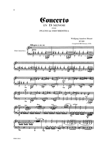 Mozart Concerto No. 20 in D Minor, KV466 image number null