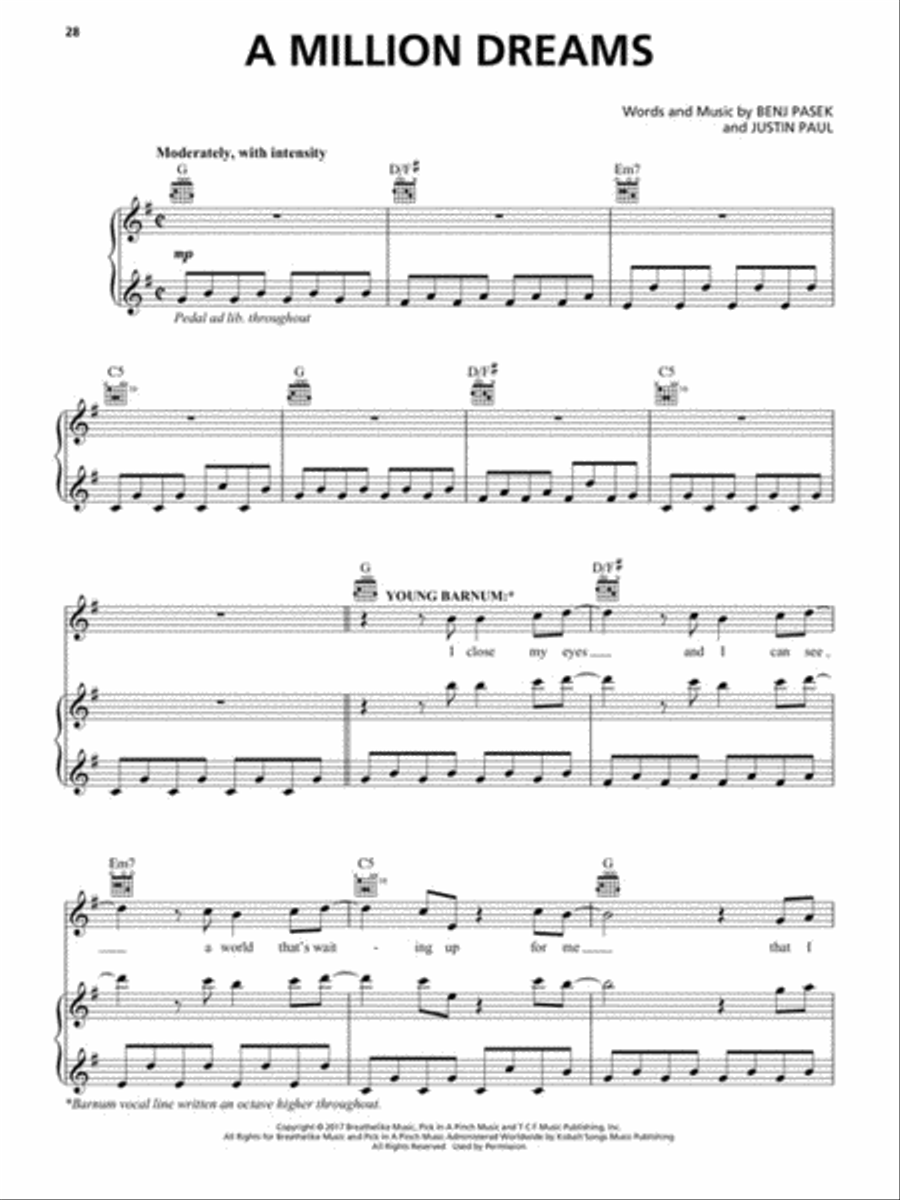 The Greatest Showman Piano, Vocal, Guitar scores gallery preview page 6