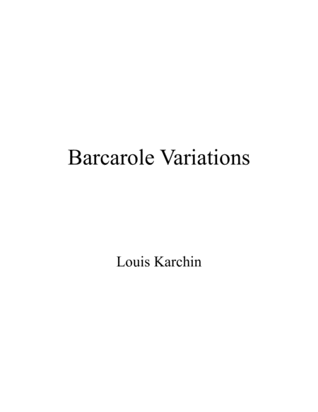 [Karchin] Barcarole Variations