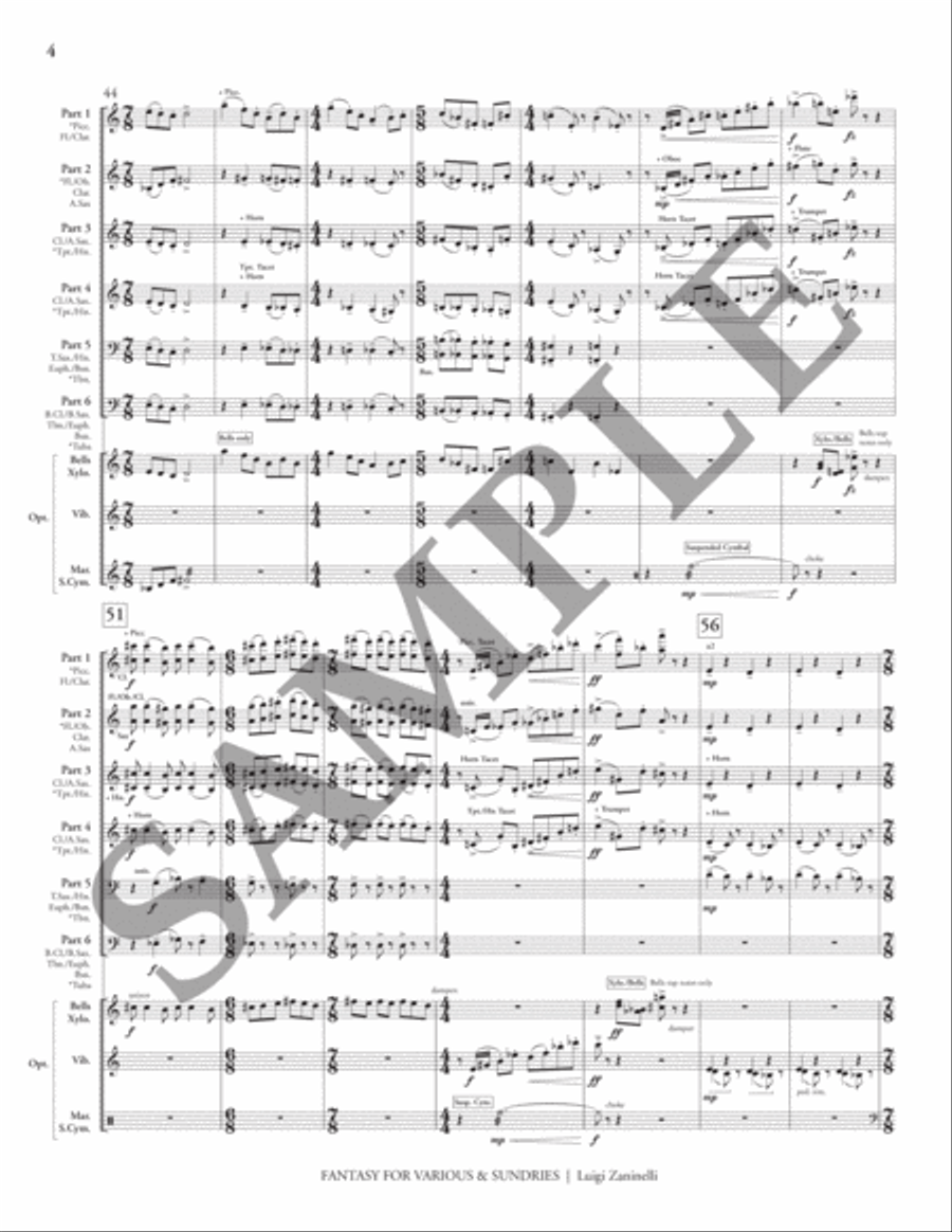 Fantasy for Various & Sundries (condensed score) Flexible/Adaptable scores gallery preview page 7