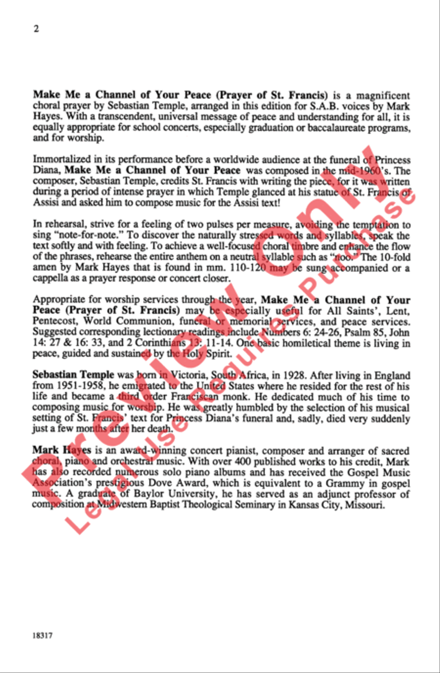 Make Me a Channel of Your Peace 3-Part scores gallery preview page 2