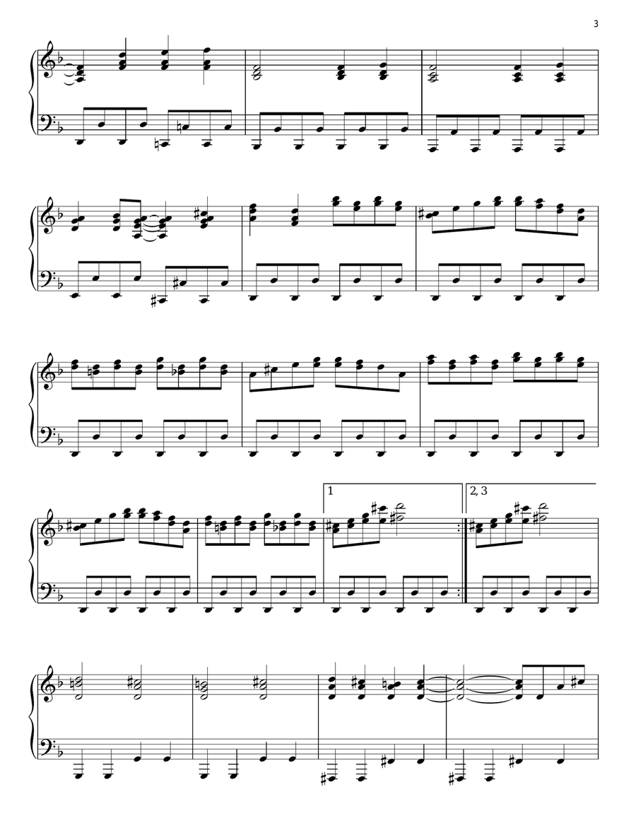 Pressure Pressure Piano Solo scores gallery preview page 3