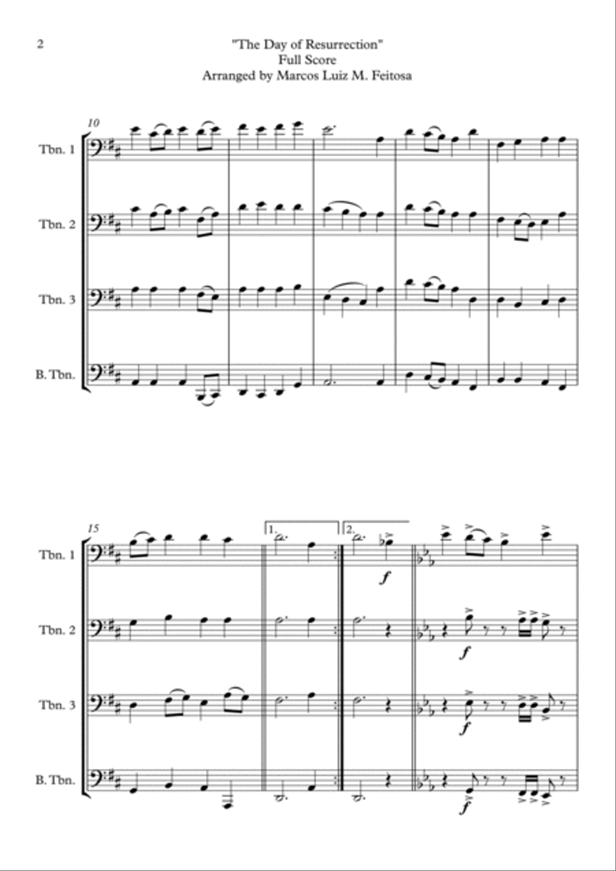 ELLACOMBE (The Day of Resurrection) - Trombone Quartet Brass Quartet scores gallery preview page 4