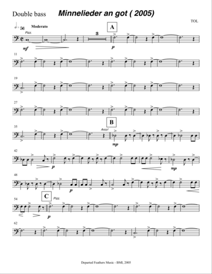 Mechthild von Magdeburg ... Minnelieder an Got (2005) double bass part Double Bass scores gallery preview page 1