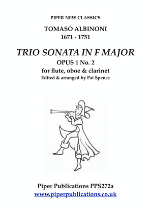 Book cover for ALBINONI: TRIO SONATA IN F MAJOR Opus 1 no.2 for flute, oboe & clarinet