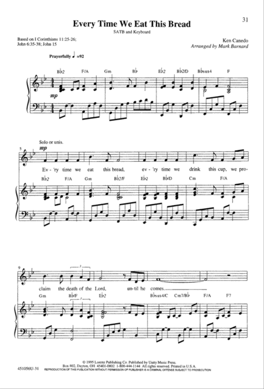 At the Lord's Table At the Lord's Table 4-Part scores gallery preview page 33