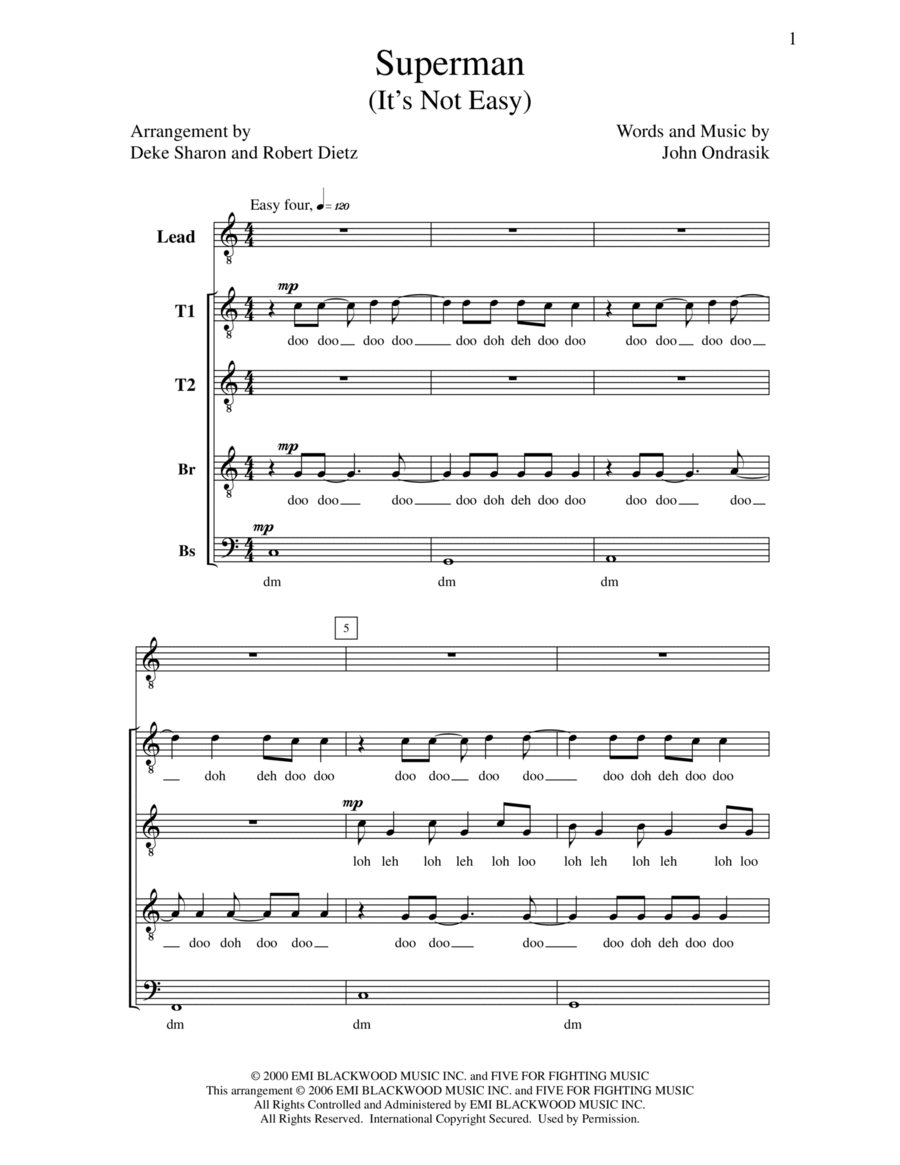 Superman (it's Not Easy) TTBB scores gallery preview page 1