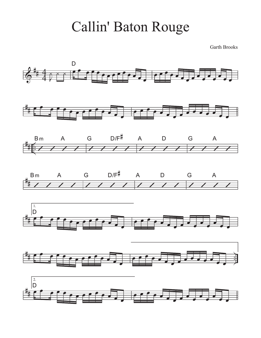 Callin' Baton Rouge Callin' Baton Rouge Piano, Vocal scores gallery preview page 1