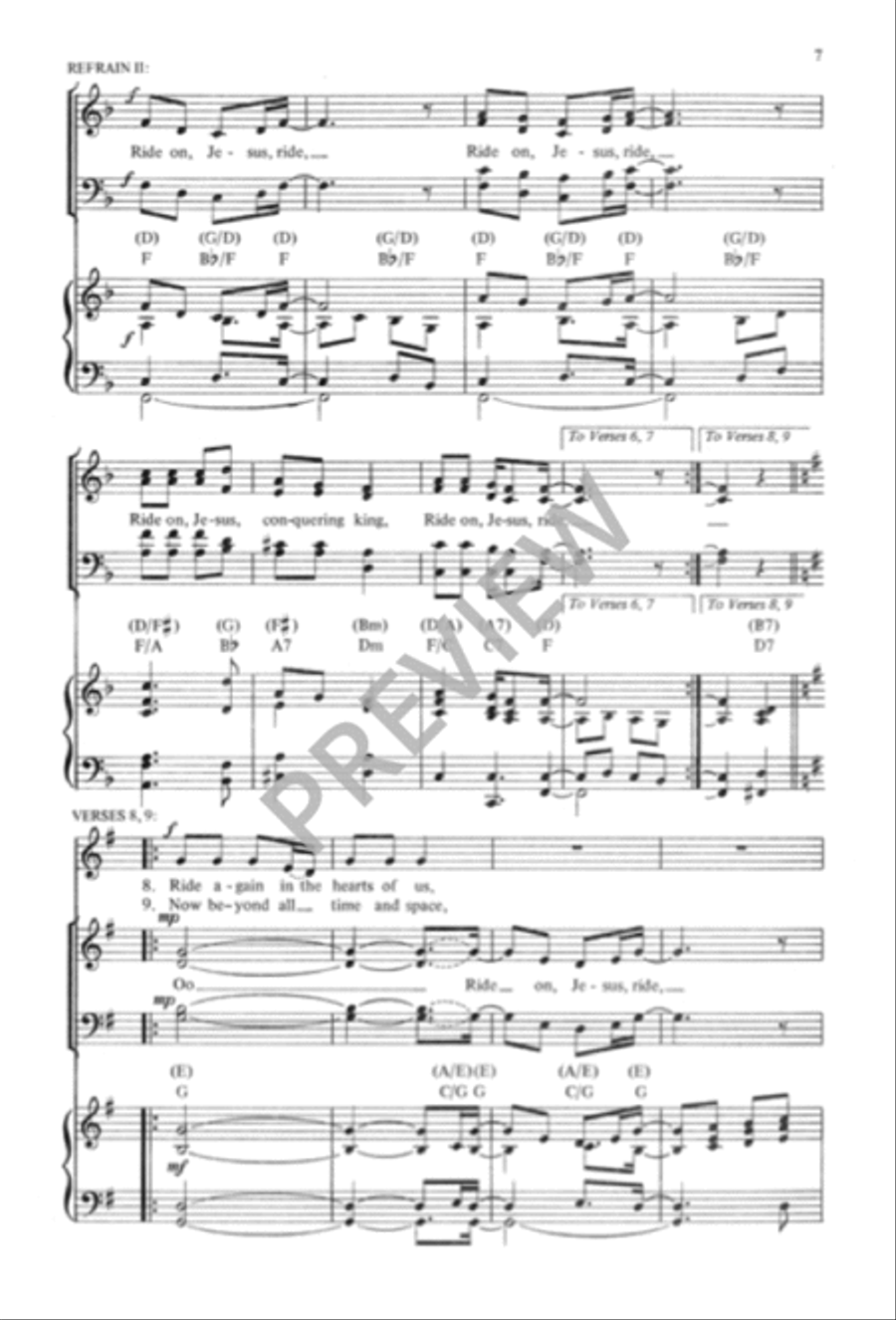 Ride On, Jesus, Ride 4-Part scores gallery preview page 8