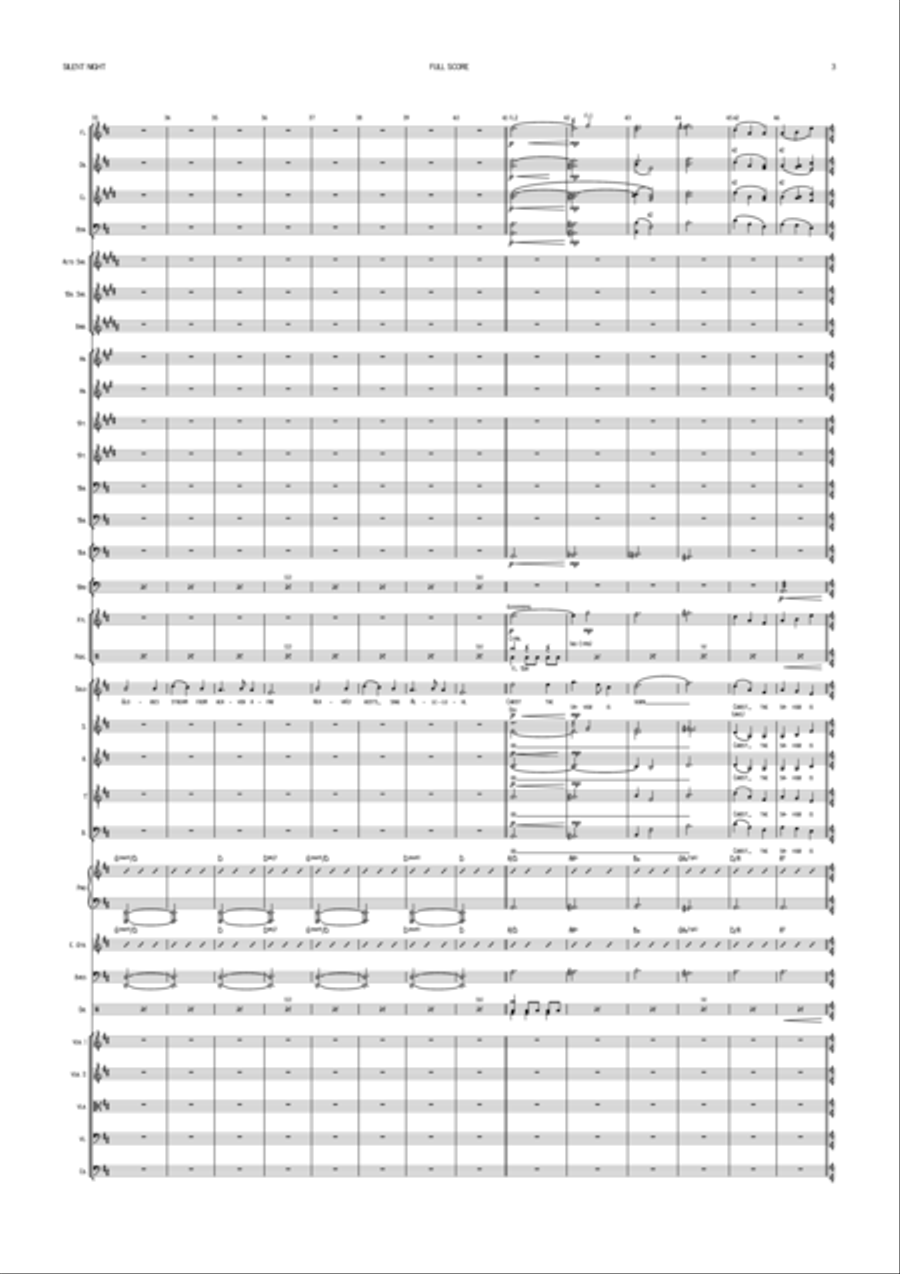 Silent Night - Male Vocal with Pops Orchestra and optional Choir Key of D to E Full Orchestra scores gallery preview page 5