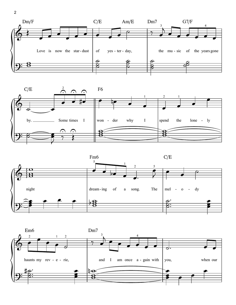 Stardust Easy Piano scores gallery preview page 2