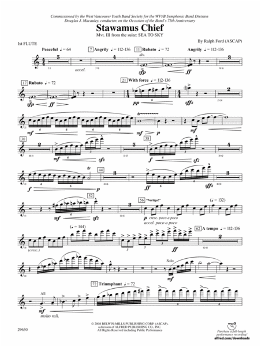 Stawamus Chief: Flute Concert Band scores gallery preview page 1