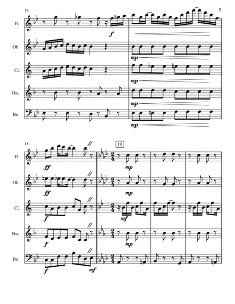 The Entertainer/Maple Leaf Rag Woodwind Quintet scores gallery preview page 5