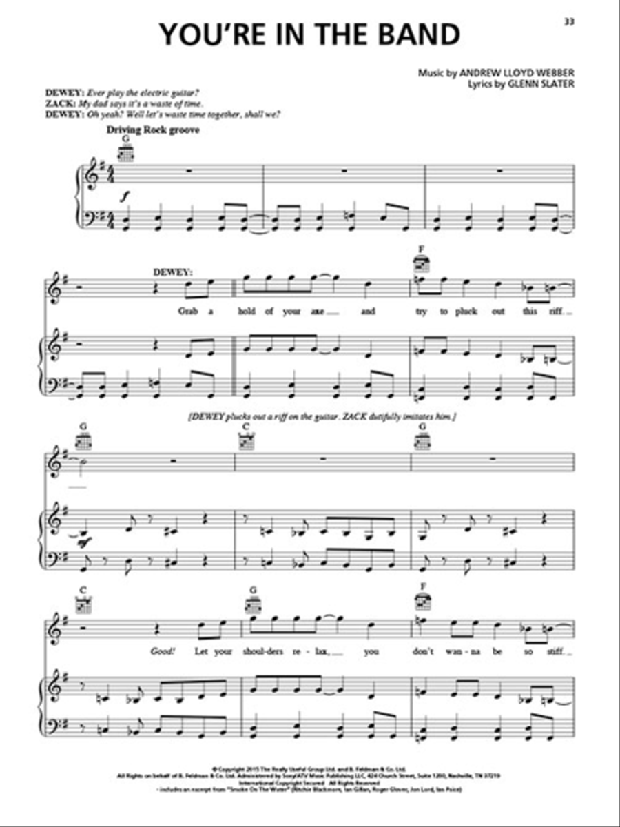 School of Rock: The Musical Piano, Vocal, Guitar scores gallery preview page 4