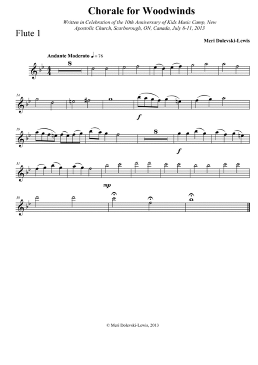 Chorale for Woodwinds: for mixed woodwind ensemble image number null