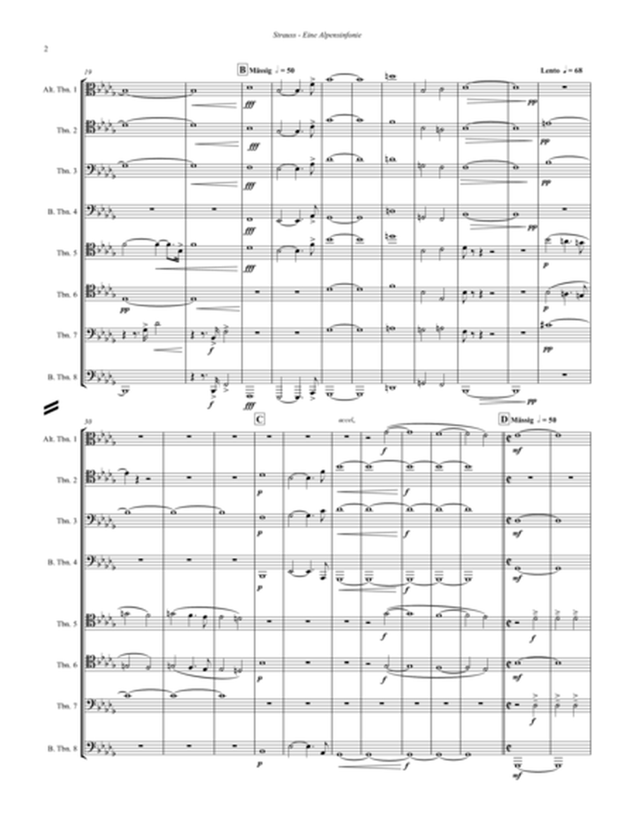 Eine Alpensinfonie - Excerpts for 8-part Trombone Ensemble image number null